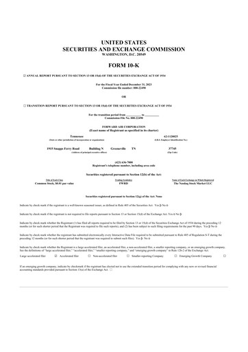 Thumbnail Forward Air 10-K Annual Report 2023