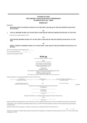 Thumbnail WPP 20-F Annual Report 2023