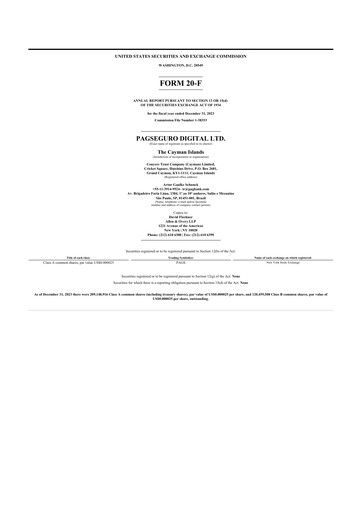 Miniature PagSeguro 20-F Rapport annuel 2022