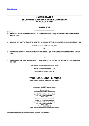 Thumbnail Prenetics 20-F Annual Report 2023