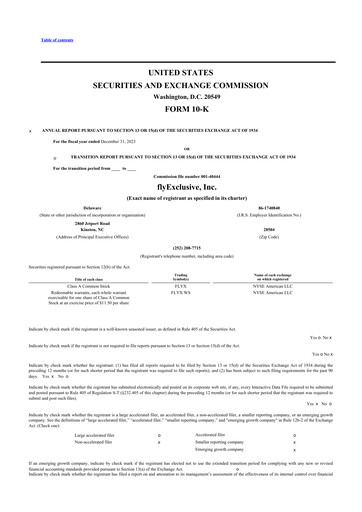 Thumbnail flyExclusive 10-K Annual Report 2023