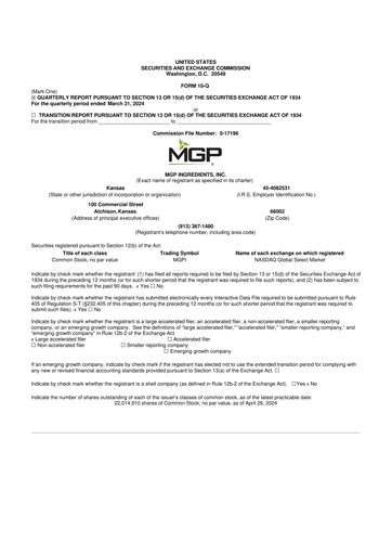 Thumbnail MGP Ingredients 10-Q Quarterly Report FY2024 