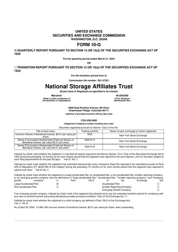Thumbnail National Storage Affiliates Trust
 10-Q Quarterly Report FY2024 
