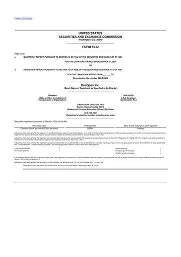 Thumbnail OneSpan 10-Q Quarterly Report FY2024 