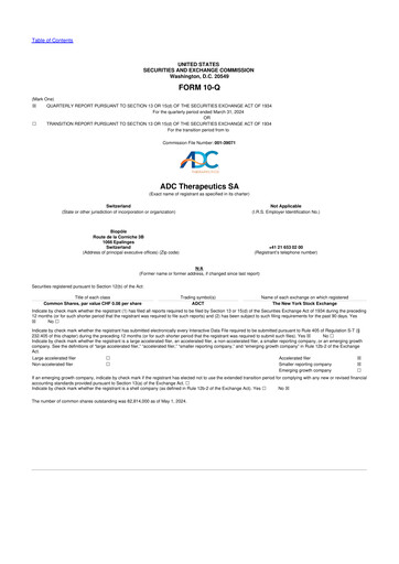 Miniature ADC Therapeutics 10-Q Rapport trimestriel 2024 