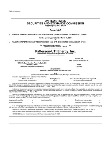 Thumbnail Patterson-UTI Energy 10-Q Quarterly Report FY2024 