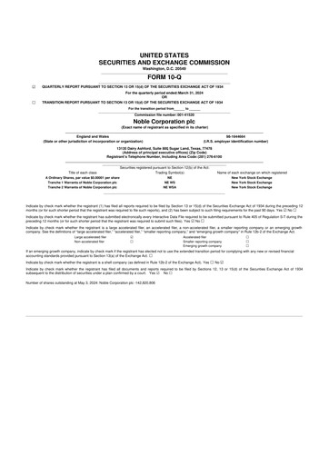 Thumbnail Noble Corporation
 10-Q Quarterly Report FY2024 