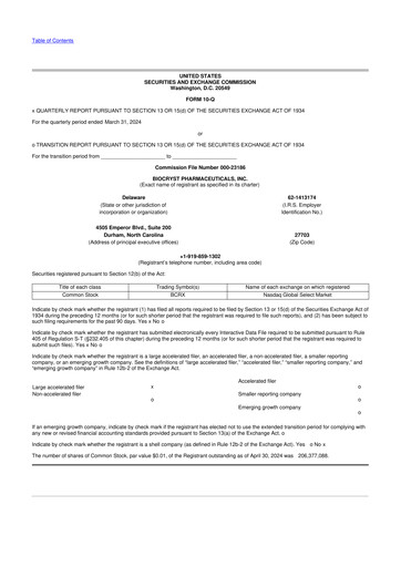 Thumbnail BioCryst Pharmaceuticals
 10-Q Quarterly Report FY2024 