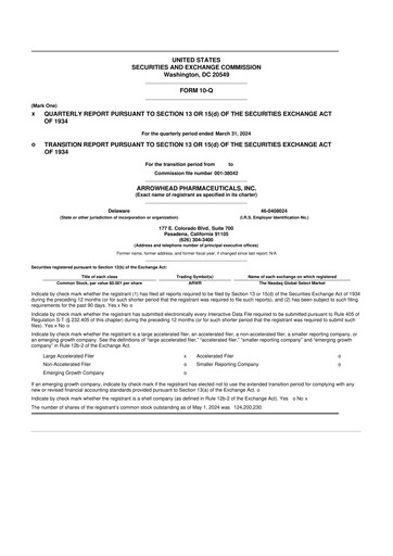 Thumbnail Arrowhead Pharmaceuticals
 10-Q Quarterly Report FY2024 