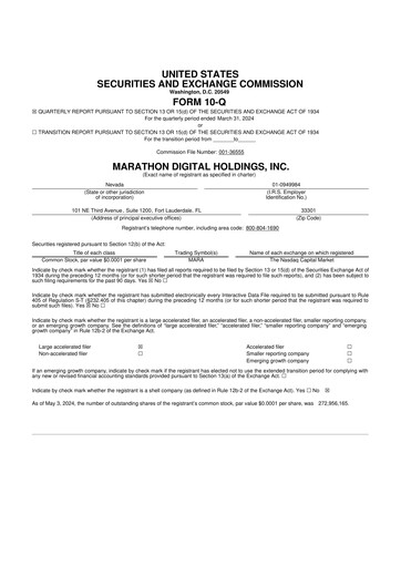 Thumbnail MARA Holdings
 10-Q Quarterly Report FY2024 
