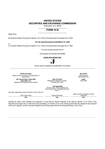 Vorschaubild Jushi Holdings 10-Q Quartalsbericht 2024 