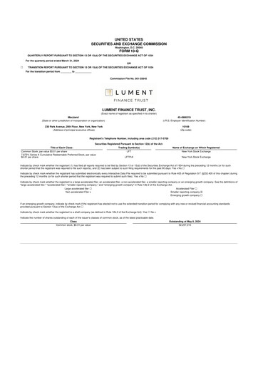 Vorschaubild Lument Finance Trust 10-Q Quartalsbericht  