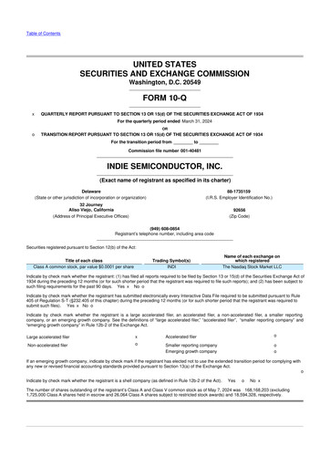 Thumbnail indie Semiconductor 10-Q Quarterly Report FY 