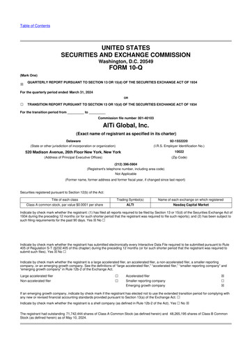 Thumbnail AlTi Global 10-Q Quarterly Report FY2024 