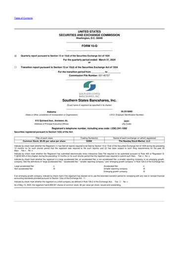 Thumbnail Southern States Bancshares 10-Q Quarterly Report FY2024 