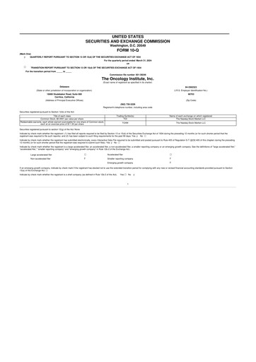 Thumbnail The Oncology Institute 10-Q Quarterly Report FY2024 