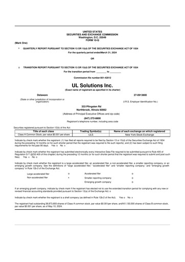 Thumbnail UL Solutions 10-Q Quarterly Report FY2024 