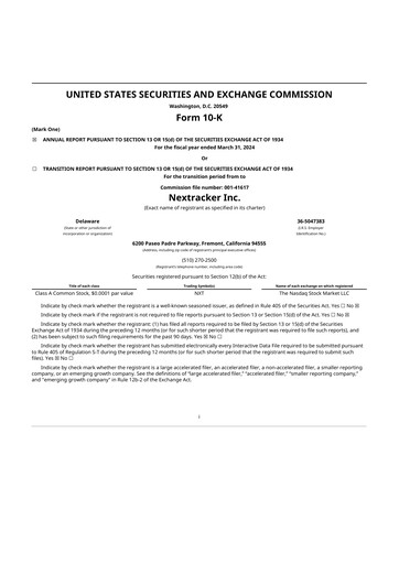 Vorschaubild Nextracker 10-K Jahresbericht 2024