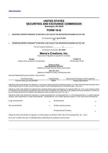 Thumbnail Mama's Creations 10-Q Quarterly Report FY2025 