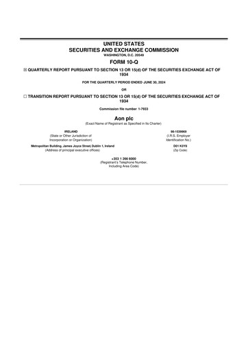 Thumbnail Aon 10-Q Quarterly Report FY2024 