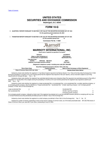 Thumbnail Marriott International 10-Q Quarterly Report FY2024 