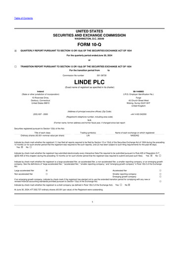 Thumbnail Linde 10-Q Quarterly Report FY2024 