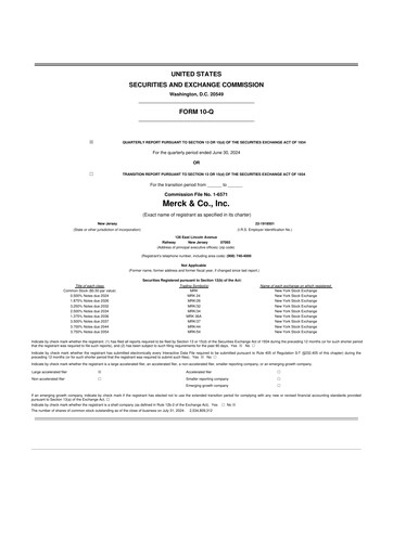 Thumbnail Merck 10-Q Quarterly Report FY2024 