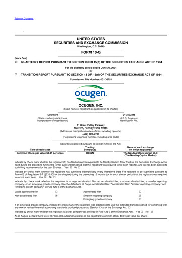 Vorschaubild Ocugen 10-Q Quartalsbericht 2024 