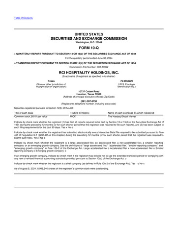 Thumbnail RCI Hospitality Holdings 10-Q Quarterly Report FY2024 