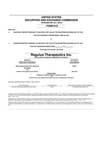 Thumbnail Regulus Therapeutics 10-Q Quarterly Report FY2024 