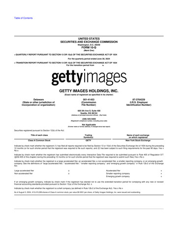 Miniature Getty Images 10-Q Rapport trimestriel 2024 