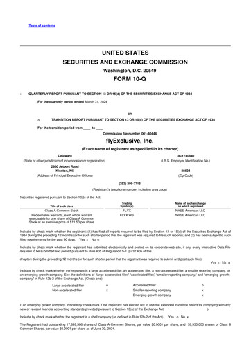 Vorschaubild flyExclusive 10-Q Quartalsbericht 2024 