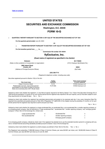 Vorschaubild flyExclusive 10-Q Quartalsbericht 2024 