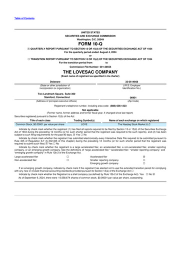 Thumbnail LoveSac
 10-Q Quarterly Report FY2025 