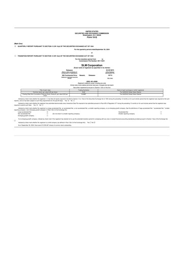 Thumbnail SLM Corporation (Sallie Mae) 10-Q Quarterly Report FY2024 