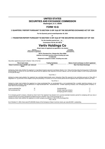 Thumbnail Vertiv Holdings
 10-Q Quarterly Report FY2024 