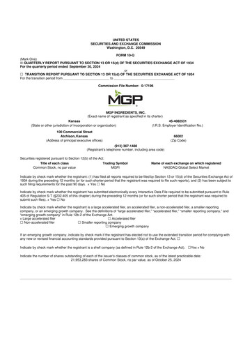 Thumbnail MGP Ingredients 10-Q Quarterly Report FY2024 