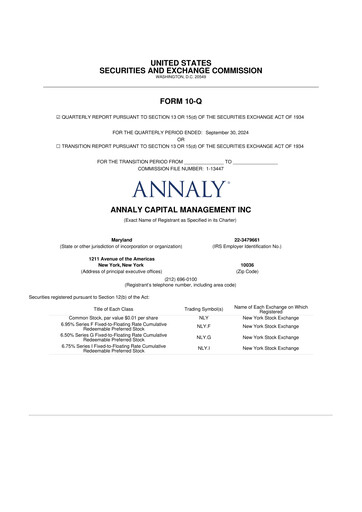 Thumbnail Annaly Capital Management
 10-Q Quarterly Report FY2024 