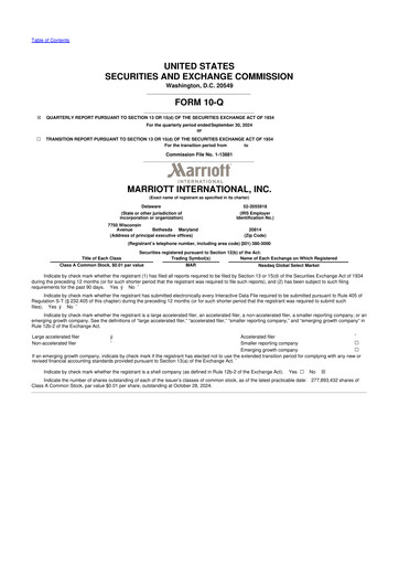 Thumbnail Marriott International 10-Q Quarterly Report FY2024 