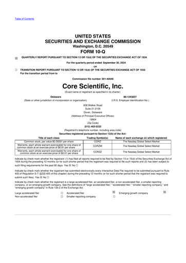 Thumbnail Core Scientific 10-Q Quarterly Report FY2024 