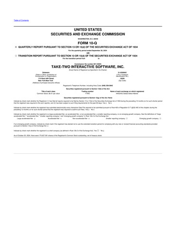 Thumbnail Take-Two Interactive
 10-Q Quarterly Report FY2025 