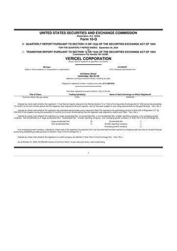 Thumbnail Vericel
 10-Q Quarterly Report FY 