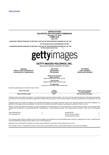 Miniature Getty Images 10-Q Rapport trimestriel 2024 