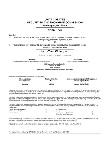 Miniature LanzaTech Global 10-Q Rapport trimestriel 2024 