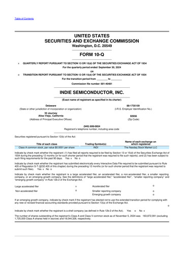 Thumbnail indie Semiconductor 10-Q Quarterly Report FY 