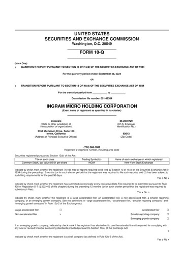 Vorschaubild Ingram Micro Holding Corporation 10-Q Quartalsbericht 2024 