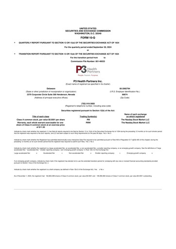 Thumbnail P3 Health Partners 10-Q Quarterly Report FY2024 