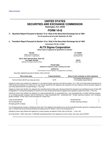 Thumbnail ALT5 Sigma 10-Q Quarterly Report FY2024 