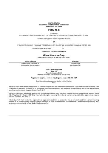 Miniature 4Front Ventures 10-Q Rapport trimestriel 2024 