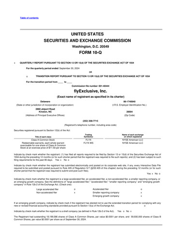 Vorschaubild flyExclusive 10-Q Quartalsbericht 2024 